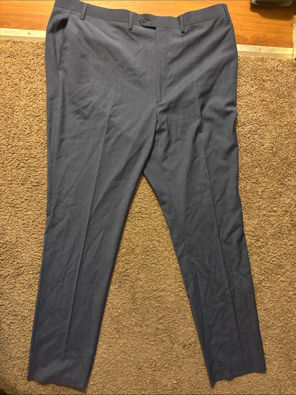 Ralph Ralph Lauren Men48R Big&Tall Navy/Plaid Design Dress Pants Fitted Like New